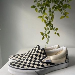 Black and white checkerboard vans